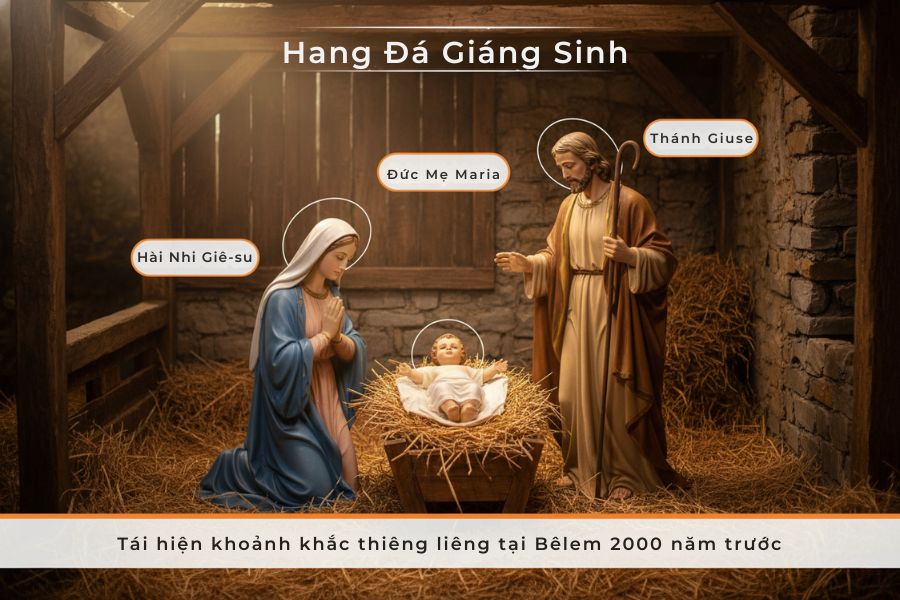 Hang đá Giáng Sinh là mô hình tái hiện cảnh Chúa Giê-su ra đời trong máng cỏ tại Bê-lem hơn 2000 năm trước.