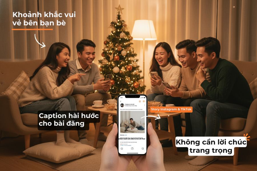Stt Noel hài hước mang sự dí dỏm liên quan đến mùa Giáng sinh.