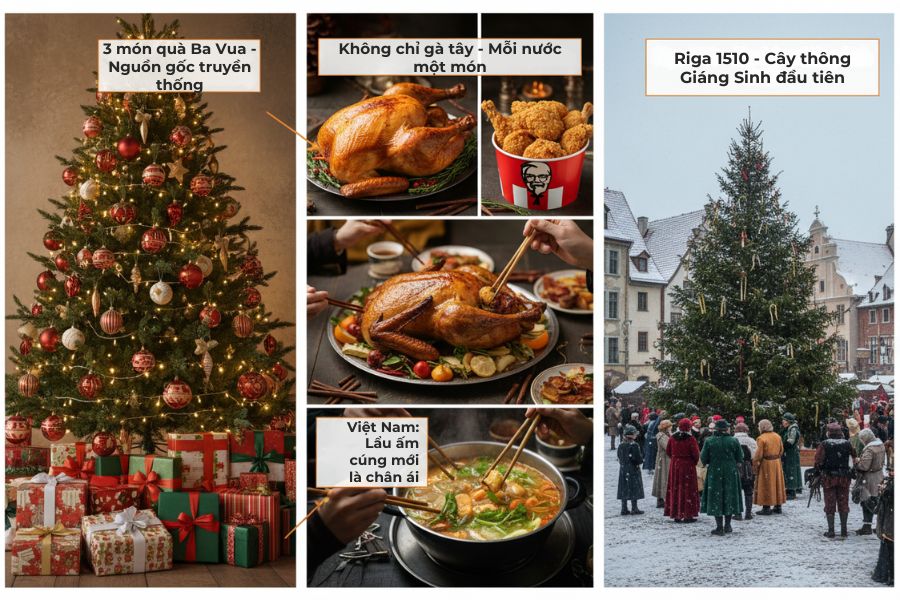 Sự thật về gà tây và cây thông Giáng sinh.