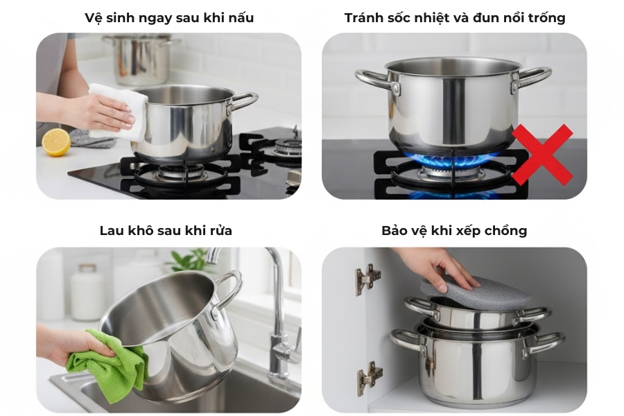 4 mẹo giữ nồi inox từ chuyên gia bTaskee.