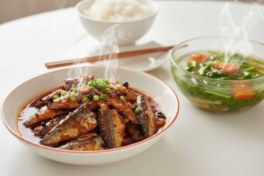 Cá cơm kho tiêu khô, ăn với cơm trắng cực cuốn.