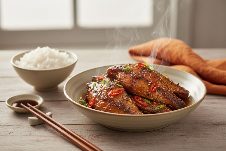 Cá lóc kho tiêu cay nồng, món ăn "hao cơm" số một.