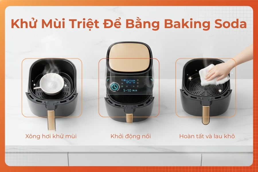 Cách khử mùi triệt để bằng baking soda.