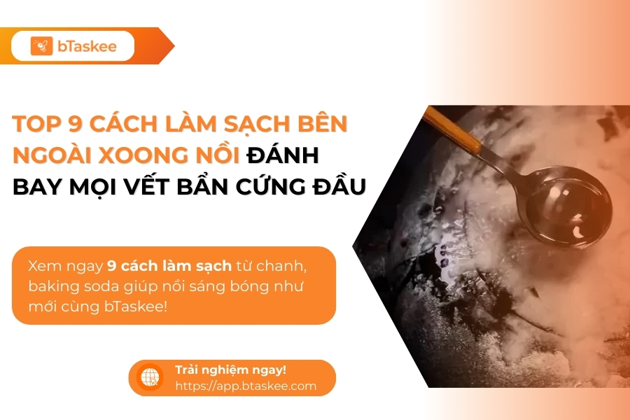 Cách làm sạch bên ngoài xoong nồi