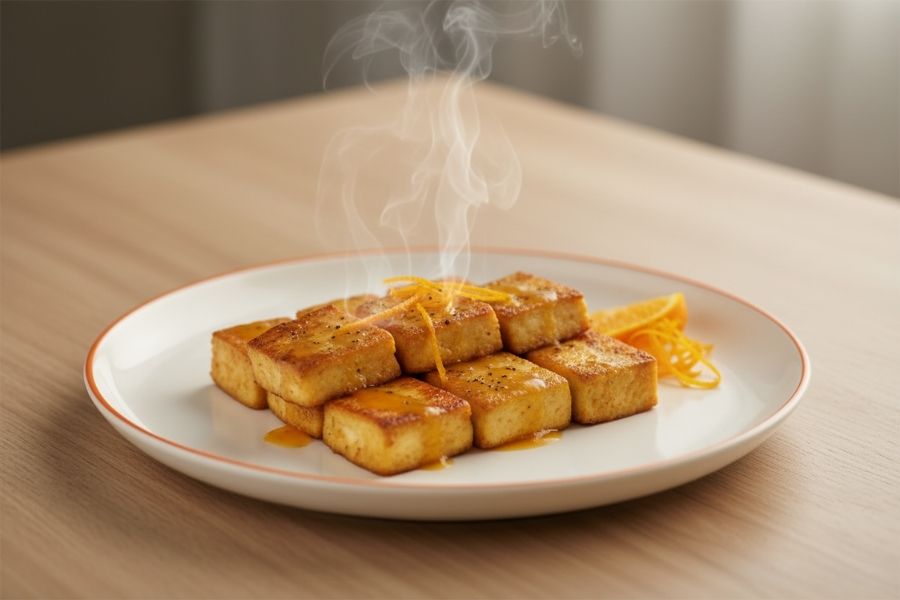 Đậu hũ non sốt cà chua mềm mượt.