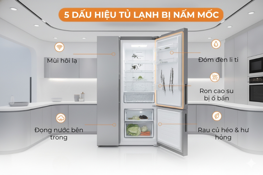 5 dấu hiệu nhận biết nấm mốc thường gặp.