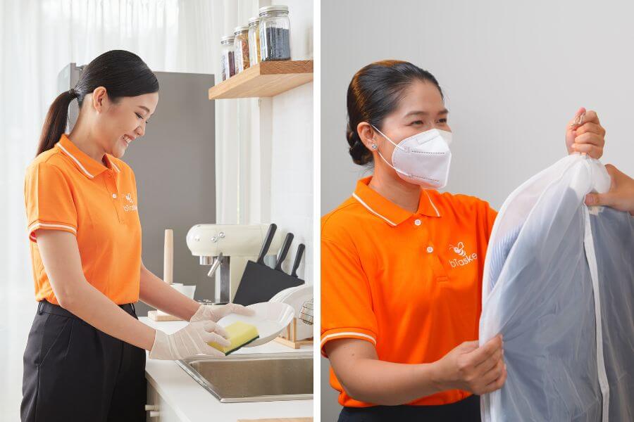 Gạt bỏ nỗi lo dọn dẹp và giặt ủi ngày mưa với sự hỗ trợ chuyên nghiệp từ bTaskee để thảnh thơi đón lễ.