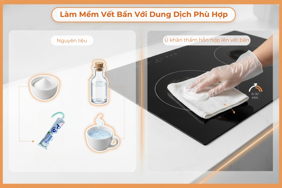 Làm sạch các vết bẩn nhẹ bằng dung dịch phù hợp.