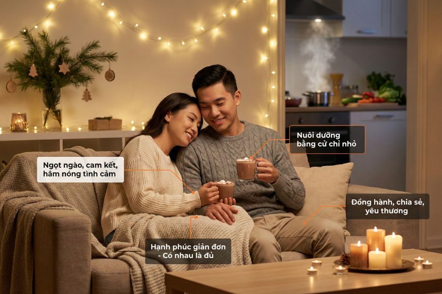 Lời chúc Noel đến một nửa kia cần sự ngọt ngào.