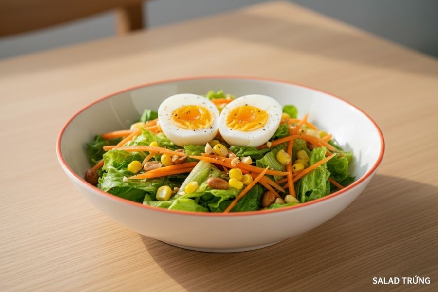 Salad trứng luộc đơn giản.