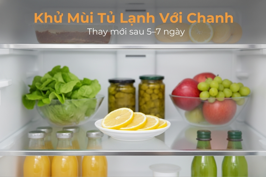 Sử dụng chanh cắt lát đặt vào tủ giúp diệt khuẩn và khử mùi.