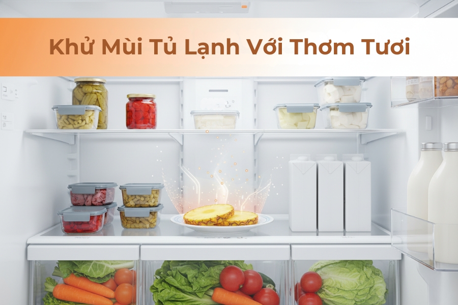 Sử dụng thơm tươi để loại bỏ mùi hôi trong tủ lạnh.
