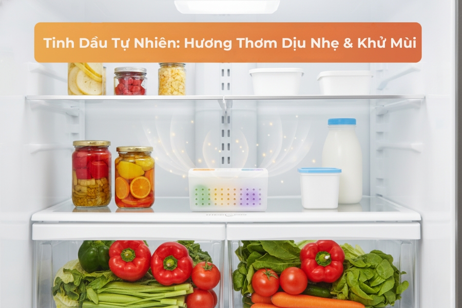 Sử dụng tinh dầu dịu nhẹ để khử mùi và tạo hương thơm cho tủ lạnh.