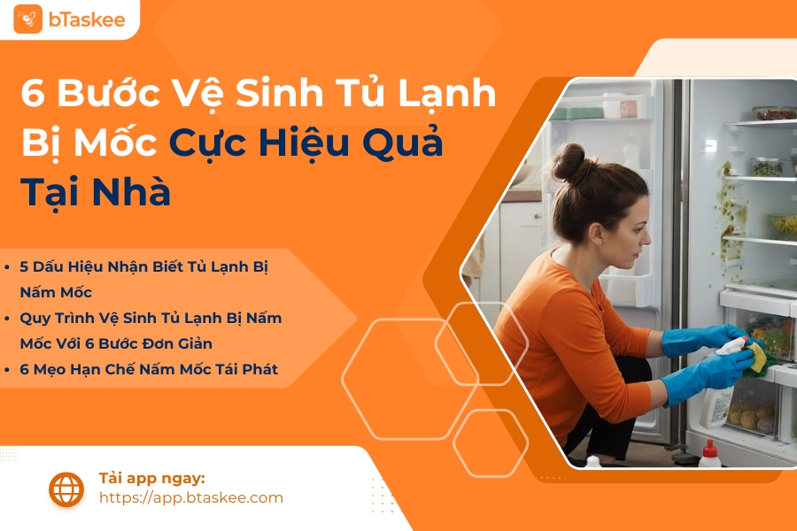 vệ sinh tủ lạnh bị mốc