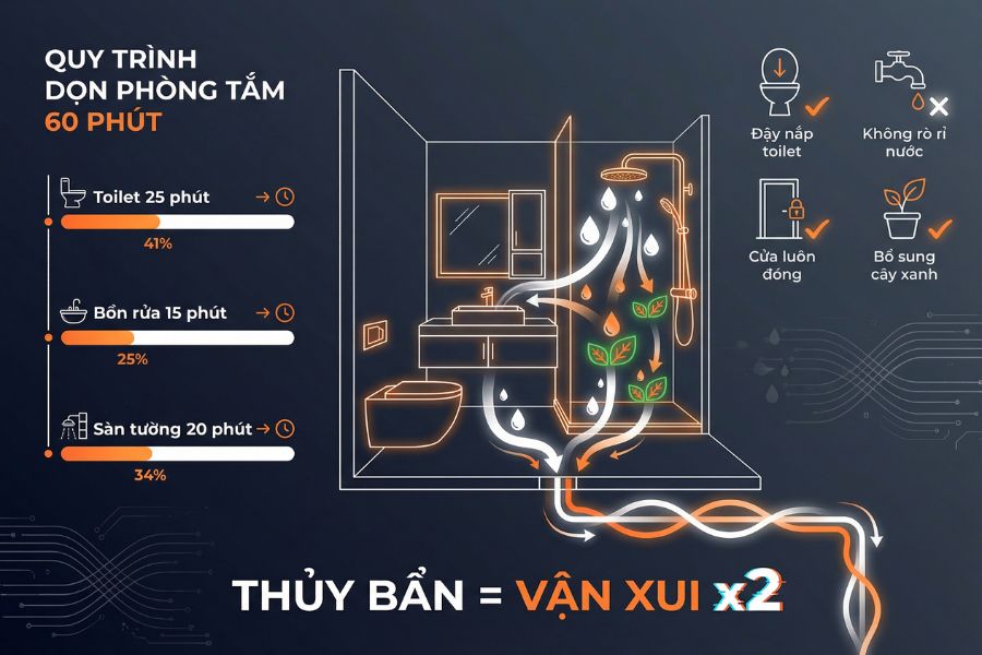 Dọn nhà vệ sinh theo phong thủy thế nào?