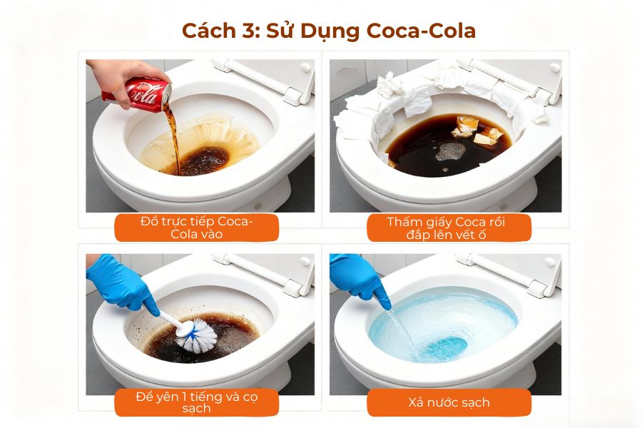 Dùng coca-cola để làm sạch.
