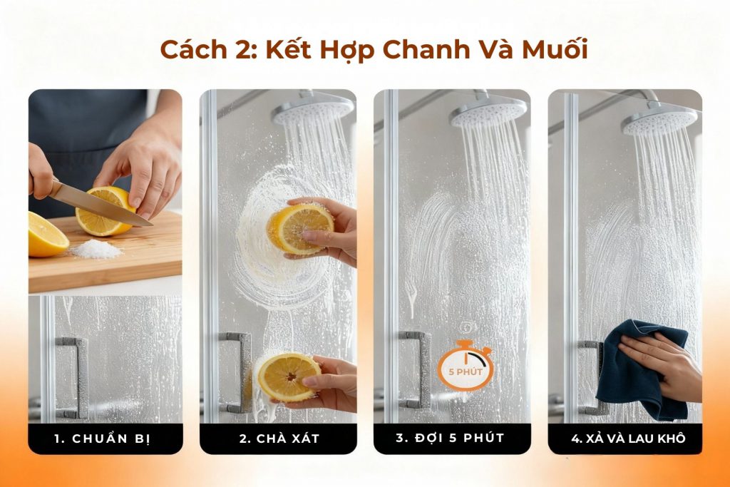 Kết hợp chanh và muối làm sạch.