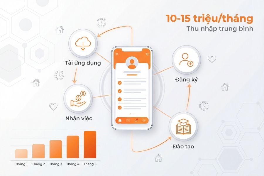 Làm việc giúp việc theo giờ thông qua các nền tảng ứng dụng đang ngày càng được ưa chuộng hơn.