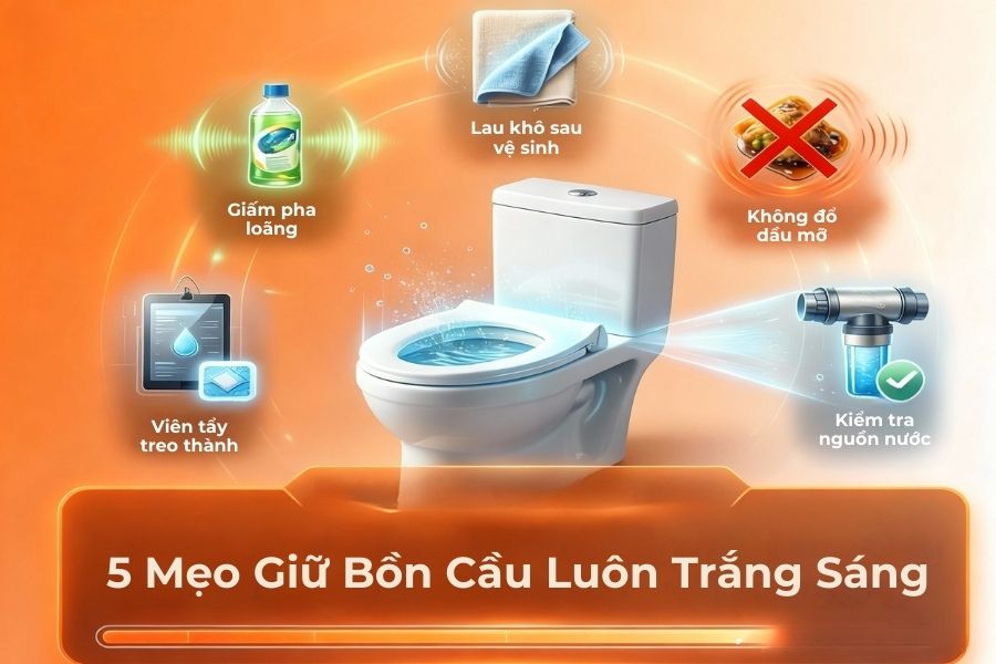 Mẹo giữ bồn cầu luôn trắng sáng từ chuyên gia bTaskee.