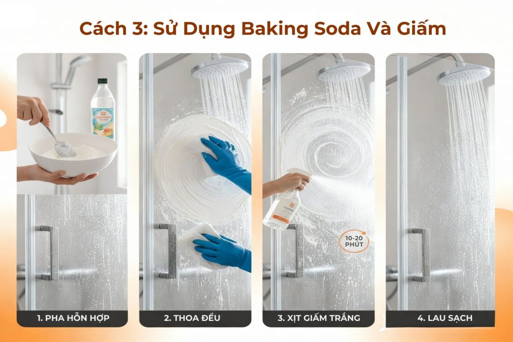 Sử dụng baking soda và giấm.