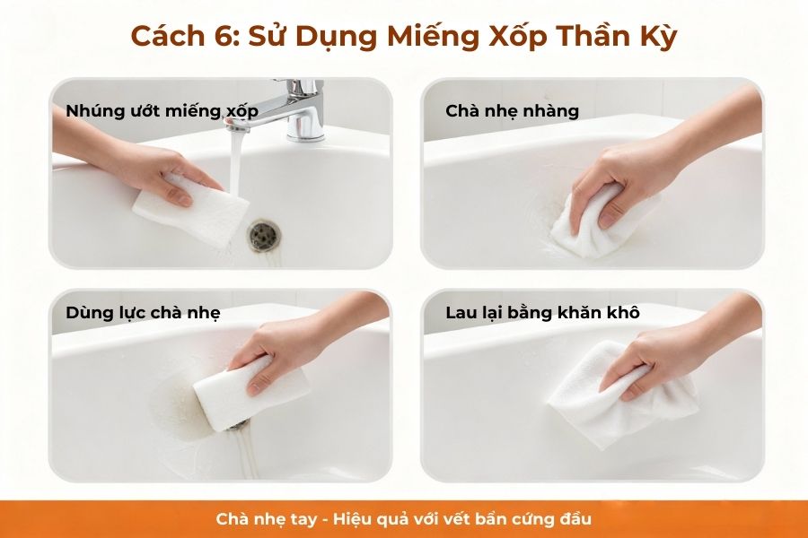 Sử dụng miếng xốp thần kỳ.