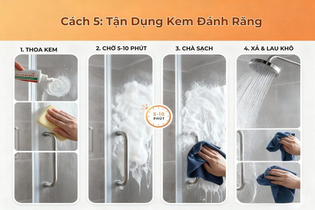 Tận dụng kem đánh răng.