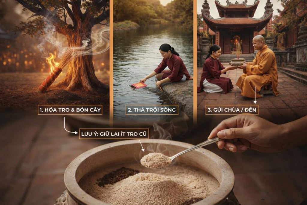 3 phương án xử lý chân nhang và tro.