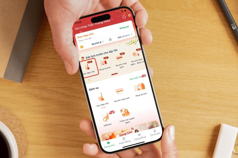 Chọn dịch vụ dọn dẹp nhà (ca lẻ) cho ngày Tết.