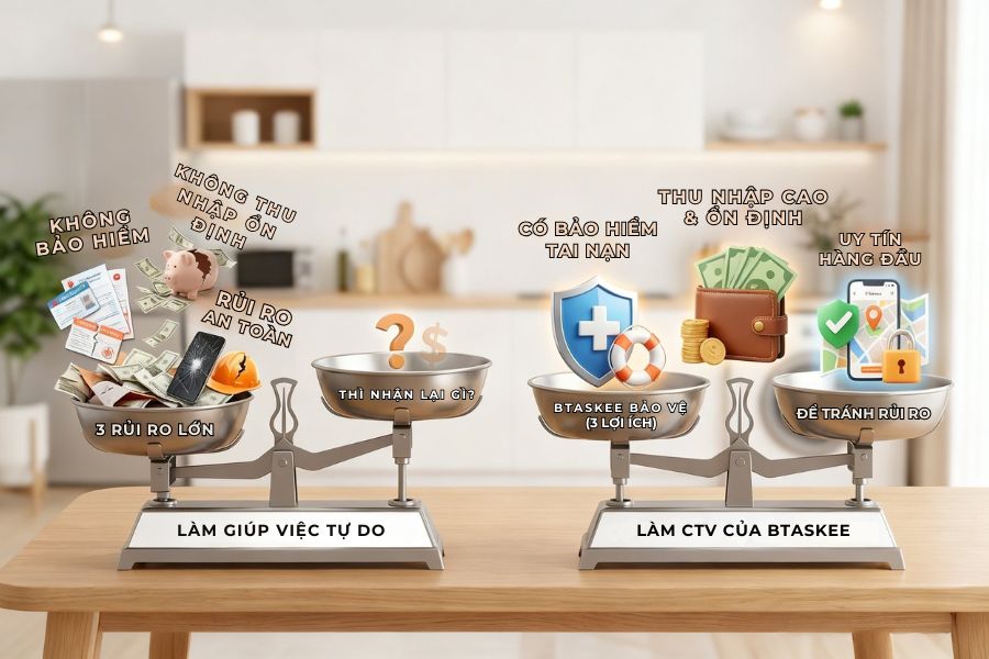 Rủi ro và cơ chế bảo vệ khi làm việc giữa làm Tasker và làm tự do.