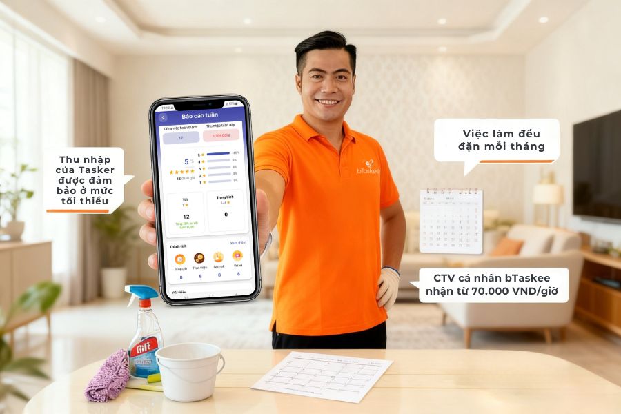 Thu nhập của Tasker được đảm bảo ở mức tối thiểu.