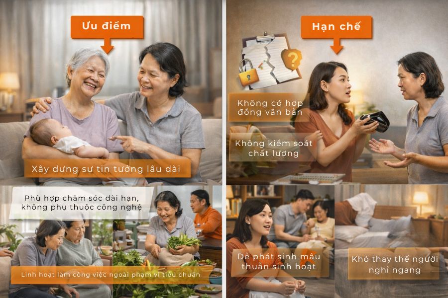 Ưu và nhược điểm của mô hình giúp việc truyền thống.